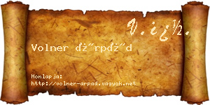 Volner Árpád névjegykártya