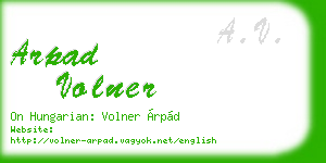 arpad volner business card
